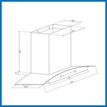 Auto Clean Curved Glass Filter less Kitchen Chimney with Motion Sensor 1200 m3/h (6059 BL Auto Clean 60/90cm)
