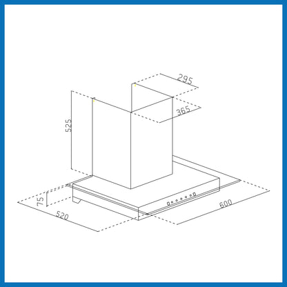 Auto Clean Glass Filter less Kitchen Chimney with Motion Sensor 1200 m3/h (6062 BL Auto Clean 60/90cm)