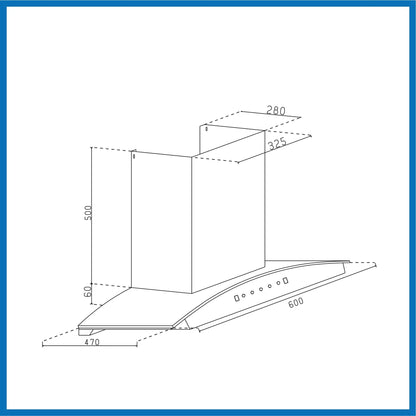 GLEN Auto Clean Filterless Kitchen Chimney | Heat Sensor, 1500 m³/h Suction, Touch & Motion Control | Remote – 60/76/90 cm Black (CH6080HSRACBL)