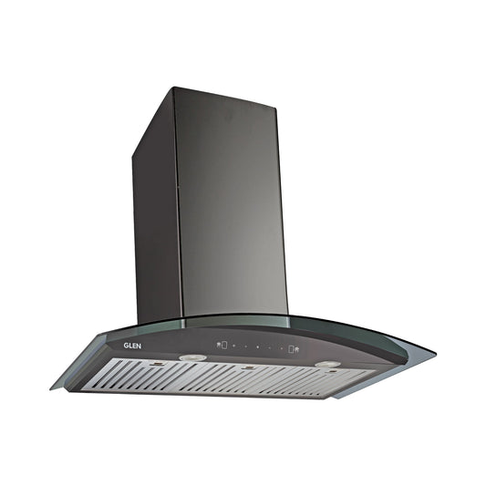 Kitchen Chimney Curved Glass with Motion Sensor Baffle filter 90cm 1250 m3/h -Black (6071 BLMS)