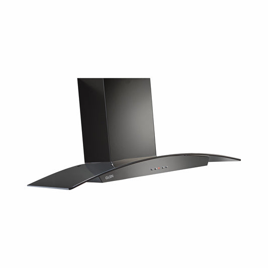 Kitchen Chimney Curved Glass with Push Button Baffle filters 90cm 1250 m3/h -Black (6071 BL)
