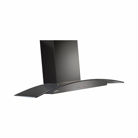 Kitchen Chimney Curved Glass with Push Button Baffle filters 90cm 1250 m3/h -Black (6071 BL)