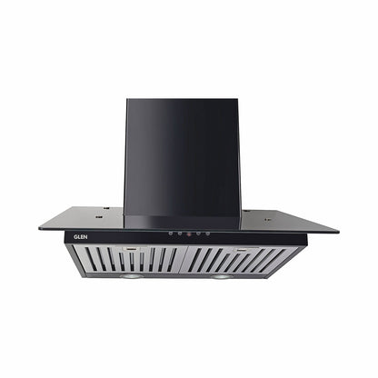Designer  Kitchen Chimney Black Glass Baffle filters Motor 60cm 1250 m3/h -Black (6077)