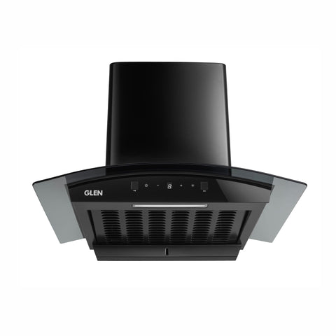 Auto Clean Curved Glass Filter less Kitchen Chimney, Motion Sensor control with Digital Display 60/76/90cm, 1200 m3/h (6058 DI BL AC)