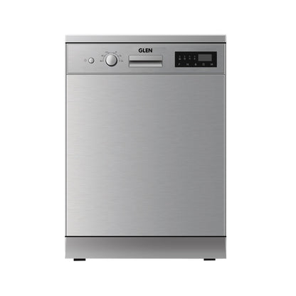 GLEN Free Standing Dishwasher 12 Place Setting SS Panel Electronic Controls (DW-5201FS)