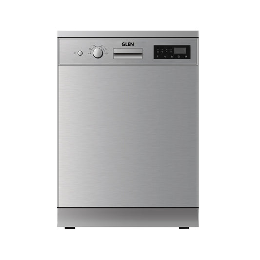 GLEN Free Standing Dishwasher 12 Place Setting SS Panel Electronic Controls (DW-5201FS)