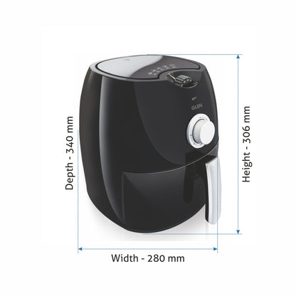 Electric Air Fryer 2.8 Litres, 1350w Rapid Air Technology, Black (3044)