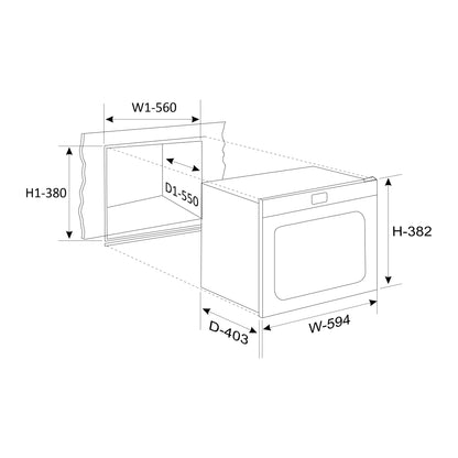 Built-In-Microwave with Grill Glass Touch Control Capacity 25 Ltr (MO 671)