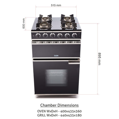 Cooking Range Glass Gas Grill, Gas Oven Rotiseerie Double Ring Forged Brass Burners Auto Ignition  (2014DBAI)