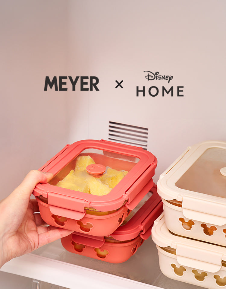 Disney Rectangle Glass Container with Air Tight Detachable Lid (set of 2)