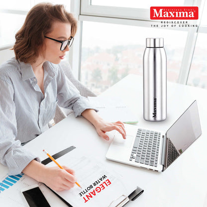 Maxima Elegant Stainless Steel Water Bottle Matte Finish (Available in 3 Sizes)