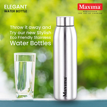 Maxima Elegant Stainless Steel Water Bottle Matte Finish (Available in 3 Sizes)