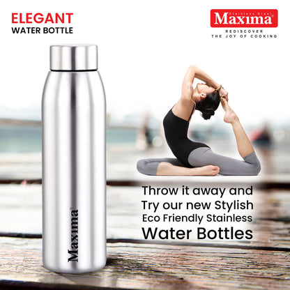 Maxima Elegant Stainless Steel Water Bottle Matte Finish (Available in 3 Sizes)