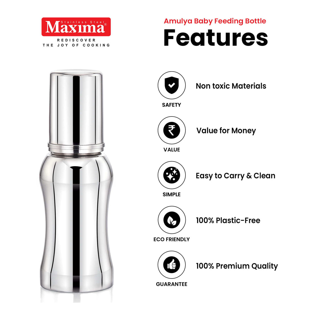Maxima Amulya Stainless Steel Baby Feeding Bottle