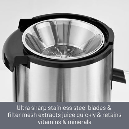 GLEN Centrifugal Juicer 600W, Full Apple Feeding Tube 600ml Juice Collector, Stainless Steel Filter (4019)