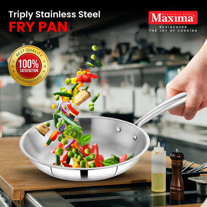Maxima Triply Stainless Steel Frypan (Induction Friendly)