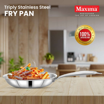 Maxima Triply Stainless Steel Frypan (Induction Friendly)
