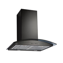 Kitchen Chimney Curved Glass, Push Buttons Baffle filter 60cm 1250 m3/h -Black (6071 DX BL)