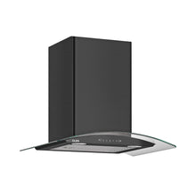 Auto Clean Chimney Curved Glass Baffle Filters with Motion Sensor 60/90cm 1200 mB3/h - Black (6063 BL)