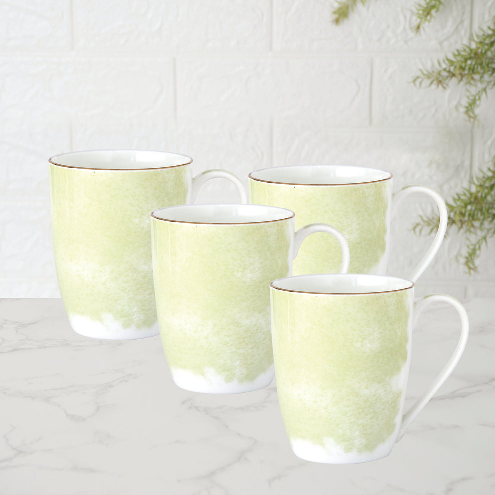 Claycraft Oxford Paradise Coffee & Milk Mug, 310ml, Set of 4, (P504)