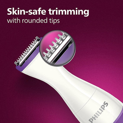 PHILIPS Rechargeable Cordless Wet & Dry Trimmer- for Women | Bikini Trimmer with 3 Length Settings (BRT383/15)