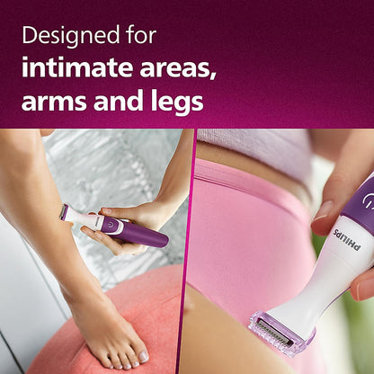 PHILIPS Rechargeable Cordless Wet & Dry Trimmer- for Women | Bikini Trimmer with 3 Length Settings (BRT383/15)