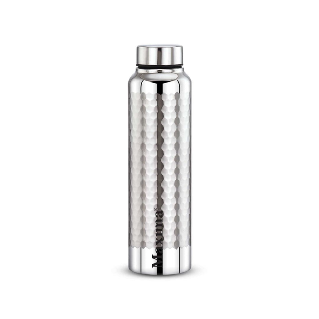 Maxima Hammered Stainless Steel Water Bottle Mirror Finish (1000ml)