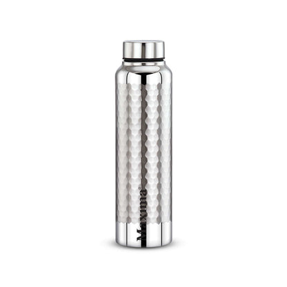 Maxima Hammered Stainless Steel Water Bottle Mirror Finish (1000ml)