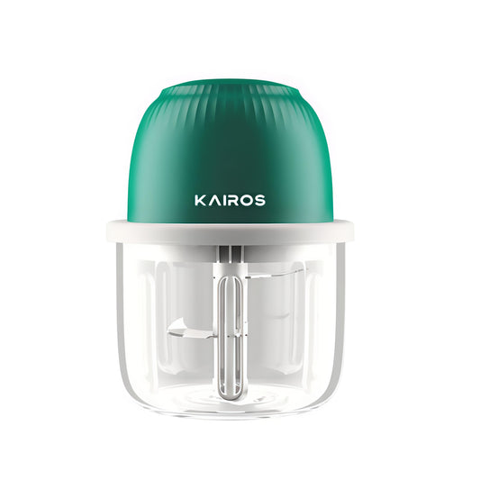 KAIROS Chop Mate Mini Chopper | USB Rechargeable Food Chopper with 350ml Glass Bowl | Perfect for Garlic, Onions & Baby Food