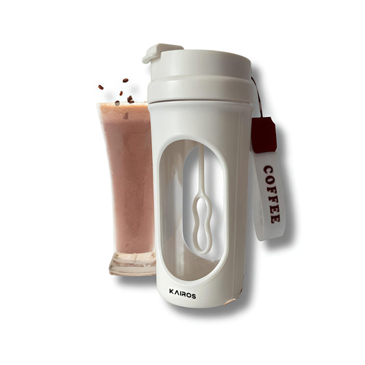 KAIROS StirMate Self-Stirring Bottle – 450 ML | Automatic Mixing Travel Mug | Ideal for Coffee, Juice & Shakes