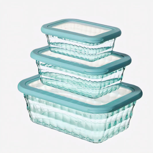 KAIROS Stackn’ Fresh Container Set of 3 PCS (350 ml +1000 ml+ 2000 ml) | Airtight Food Storage Boxes for Kitchen & Pantry Organization