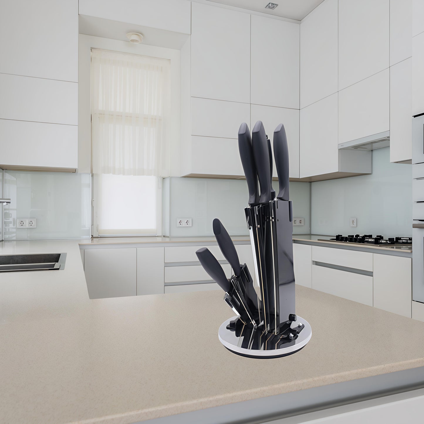 KAIROS Kitchen Knife Set of 7 Pcs with Rotating Stand | Premium Kitchen Knife Set | Stainless steel Knives