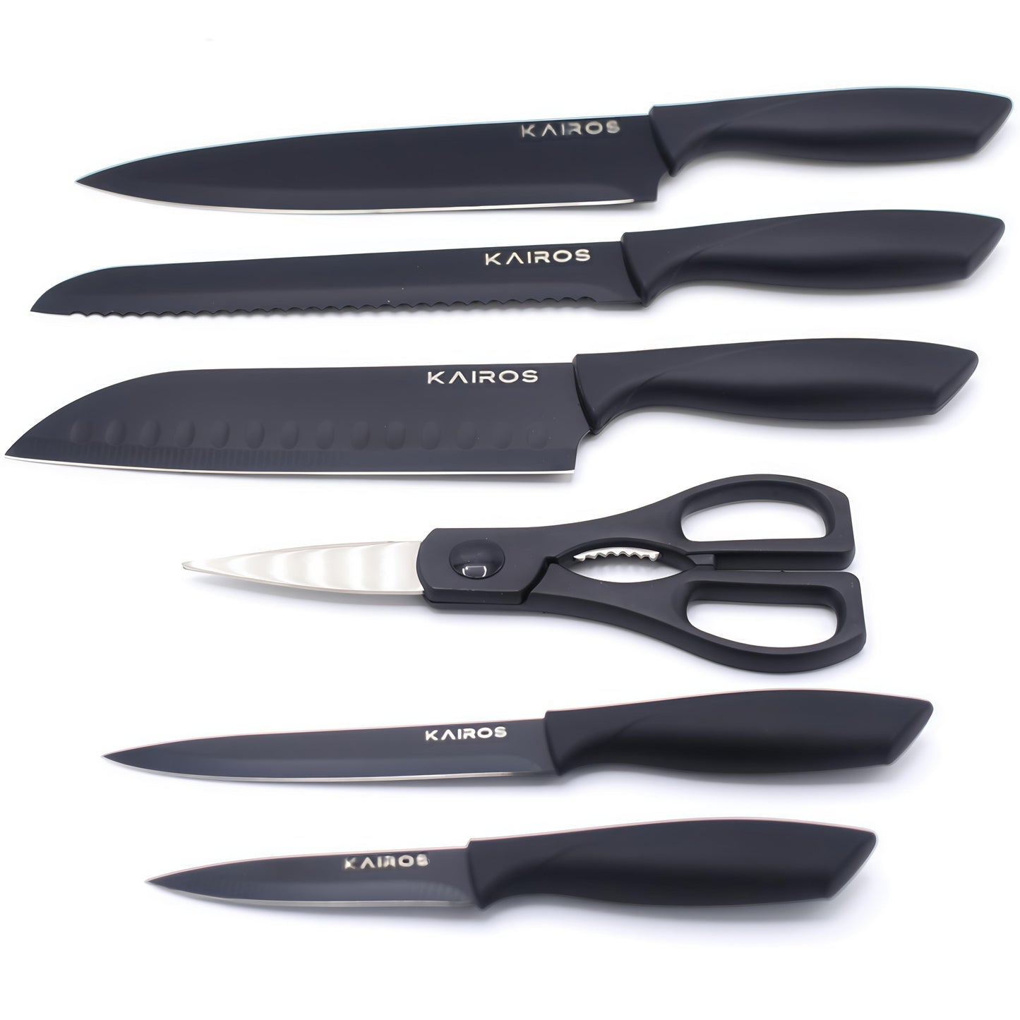 KAIROS Kitchen Knife Set of 7 Pcs with Rotating Stand | Premium Kitchen Knife Set | Stainless steel Knives