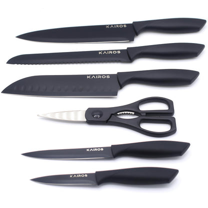 KAIROS Kitchen Knife Set of 7 Pcs with Rotating Stand | Premium Kitchen Knife Set | Stainless steel Knives
