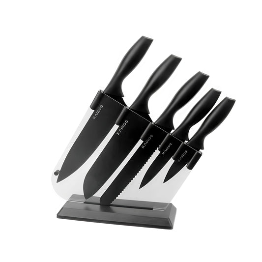 KAIROS Kitchen Queen Knife Set of 5 pcs with Stand | Stainless Steel knife Set | Premium Knife Set