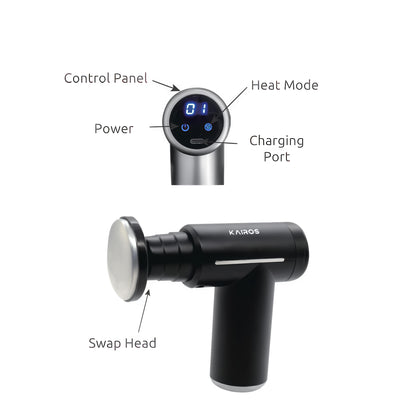 KAIROS Therma Relief Gun-Mini Muscle Massage Gun with Hot & Cold Therapy | Masse Gun by KAIROS | High Quality Durable Long Lasting Massager
