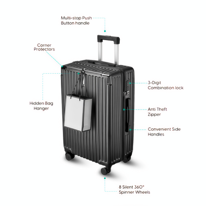 KAIROS Travel Mate Luggage | 3-digit combination lock & anti-theft zipper | Durable Travel Bag