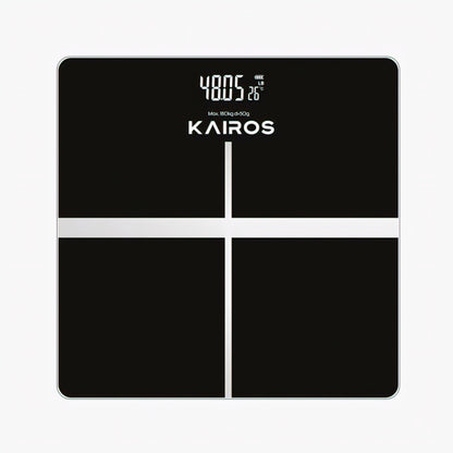 KAIROS Weight Master Pro – Digital Personal Weight Scale | 180kg Capacity, 50g Accuracy | LCD Display with Light, kg/lb Conversion | Auto Weighing, Rechargeable Battery & Smart Indicators