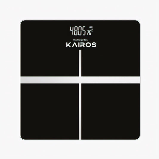 KAIROS Weight Master Pro – Digital Personal Weight Scale | 180kg Capacity, 50g Accuracy | LCD Display with Light, kg/lb Conversion | Auto Weighing, Rechargeable Battery & Smart Indicators