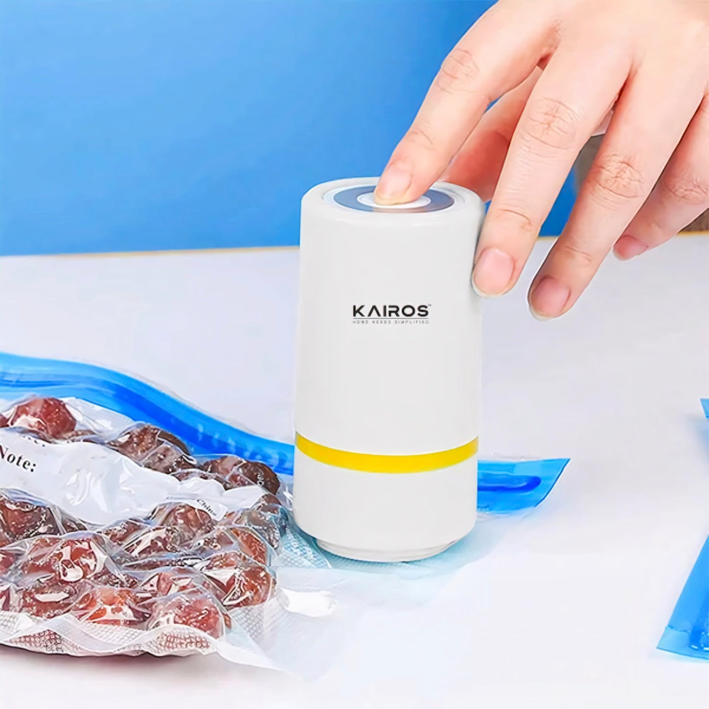 KAIROS Handheld Mini Vacuum Sealer with Bags | Food-Grade, USB Rechargeable | Keep Food Fresh & Extend Shelf Life for Home & Kitchen.