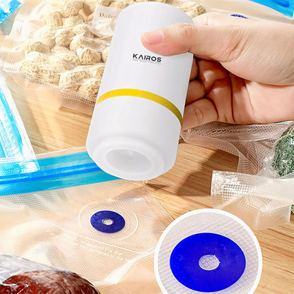KAIROS Handheld Mini Vacuum Sealer with Bags | Food-Grade, USB Rechargeable | Keep Food Fresh & Extend Shelf Life for Home & Kitchen.