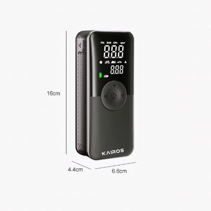 KAIROS TyreMate-Cordless Tyre Inflator | 150 PSI, Dual 2600mAh Batteries | Smart Digital Display, LED Light & SOS, 2-in-1 Power Bank, Low Noise