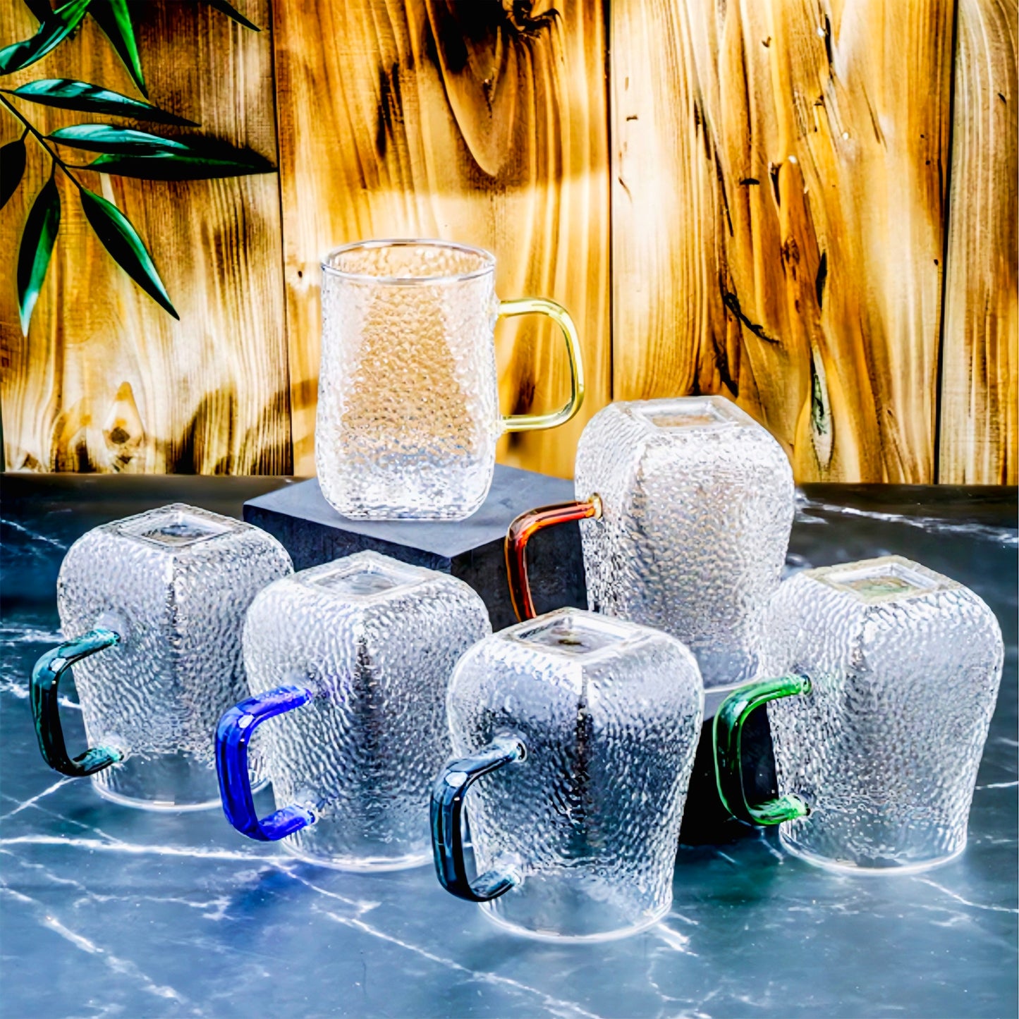 KAIROS Premium Borosilicate Glass Cup Set of 6 – 300ml | Transparent Cups for Hot & Cold Beverages | Elegant, Durable Dinnerware for Daily use