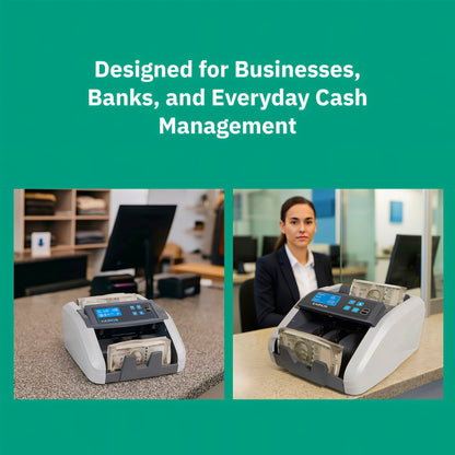 KAIROS Money Master High-Speed Automatic Currency Counting Machine | Advanced Counterfeit Detection – Ideal for Banks & Retail | LED Display, Auto start & stop| Counts >1000 notes/min with accuracy