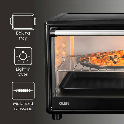 GLEN  35L Oven Toaster Griller (OTG) | Convection Fan & motorized Rotisserie |  2100W OTG – Black (SA5035BLRC)