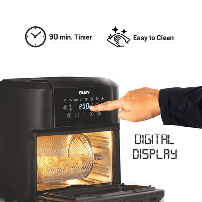 GLEN Digital Air Fryer, 12 Litre Capacity, 8 Pre Set Menu, Time and Temperature Control, 2000W - (SA 3040 DSS)