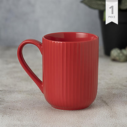 Claycraft Linea Pebble Red Coffee/ Milk Mug, 1 Piece (360 ml)