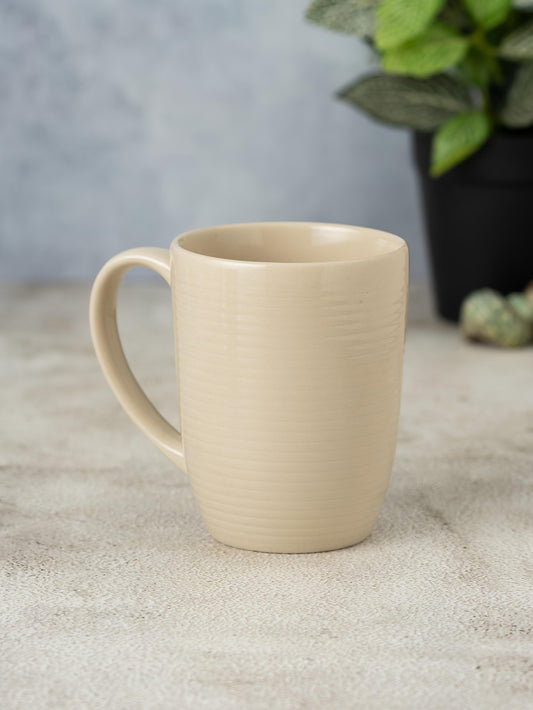 Claycraft Horizon Pebble Ivory Coffee/ Milk Mug, 1 Piece (360 ml)