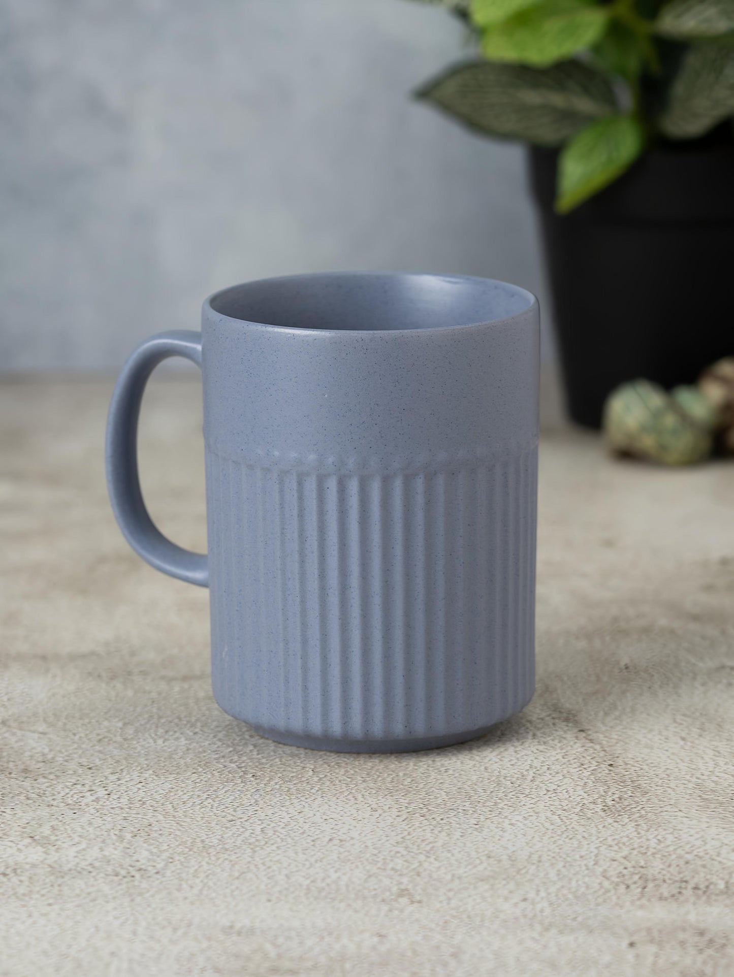 Claycraft Crimson Matte Pebble Blue Coffee/ Milk Mug, 1 Piece (350 ml)
