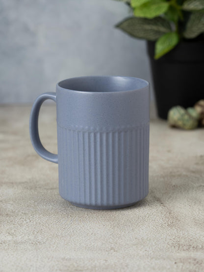 Claycraft Crimson Matte Pebble Blue Coffee/ Milk Mug, 1 Piece (350 ml)